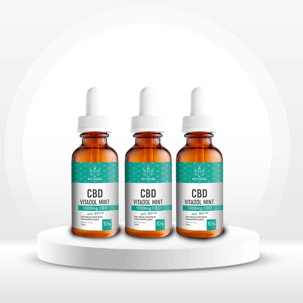 3 x Vitadol Mint CBD Öl 10% 10ml