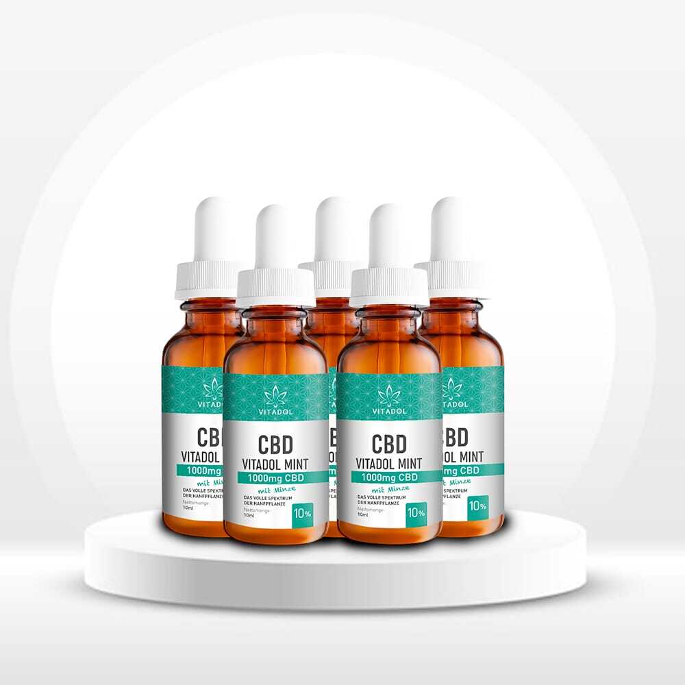 5 x Vitadol Mint CBD Öl 10 % 10 ml zum Online-Verkauf