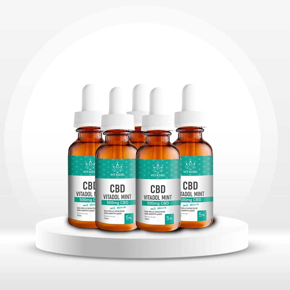 5 x Vitadol Mint CBD Öl 5% 10ml
