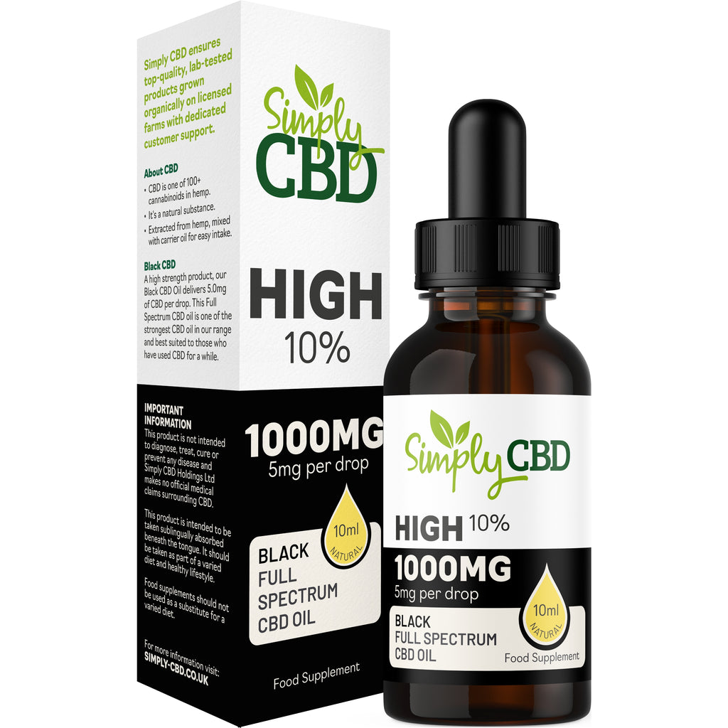 Schwarzes CBD-Öl – 10 % Stärke (ab 10 ml) online kaufen