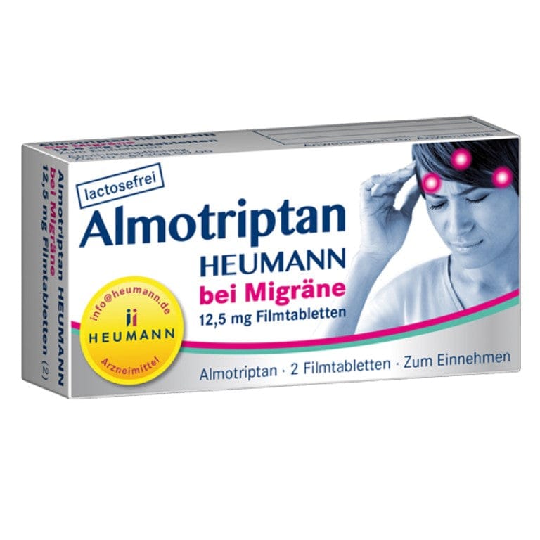 Almotriptan Heumann gegen Migräne, 12,5 mg Filmtabletten, 2 Tabletten, online kaufen