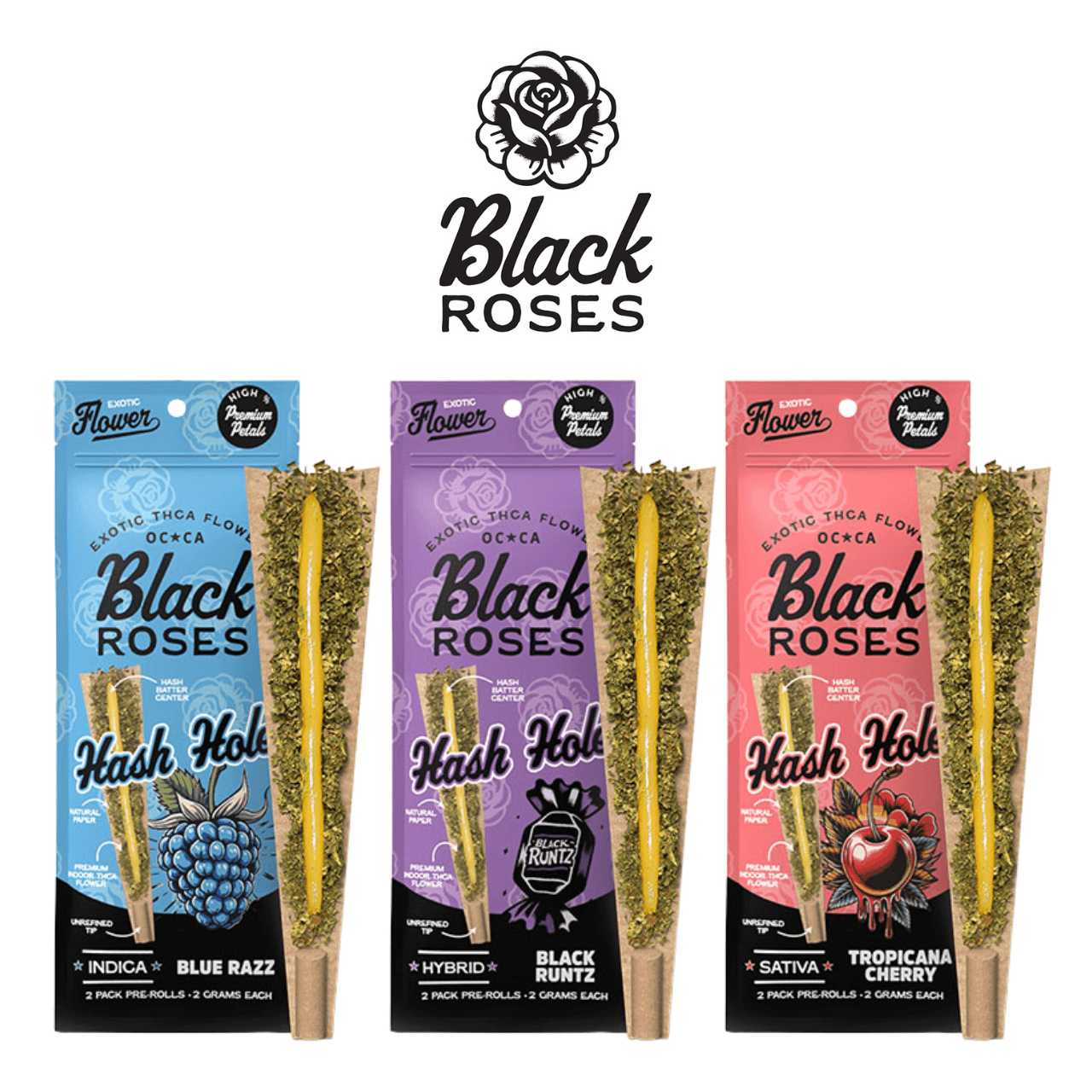 Buy Black Roses THCa Hash Holes Pre-Roll 2x 2g Online