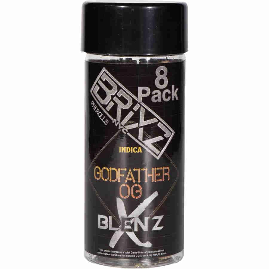 Bestellen Sie BRIXZ X Blenz Pre-Rolls 6g 8er-Pack – Godfather OG bequem von zu Hause aus bei Medic Store Germany. Gönnen Sie sich ein erstklassiges Raucherlebnis mit diesen Premium-Pre-Rolls.