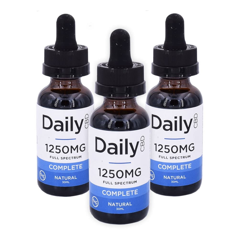 Täglich CBD kaufen – Vollspektrum-CBD-Öl-Tinktur 1250 mg – 3er-Packung Online