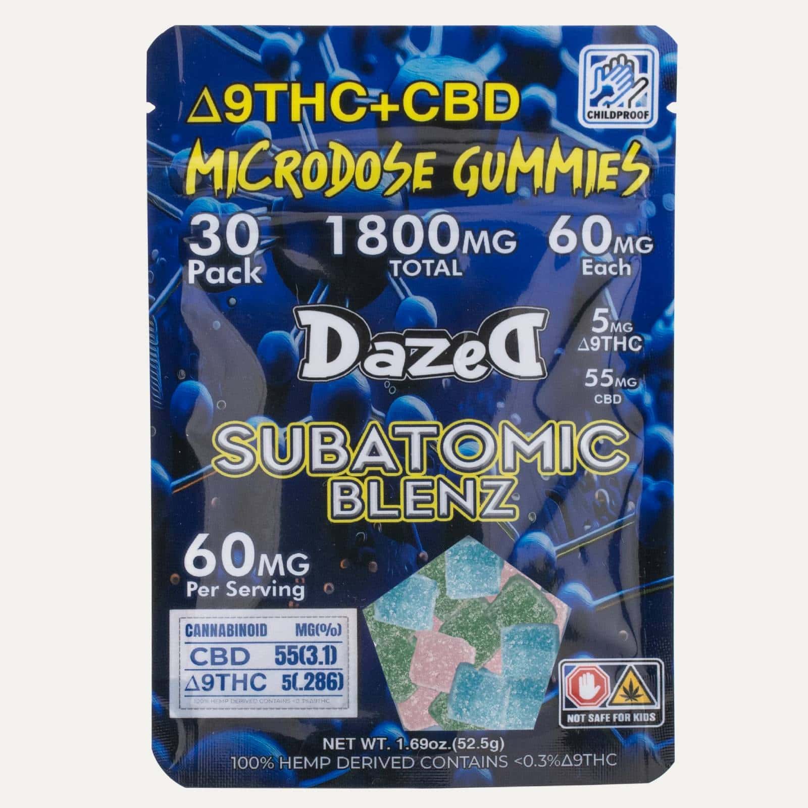 Buy Dazed Subatomic Blenz Gummies 60mg 30pc Online