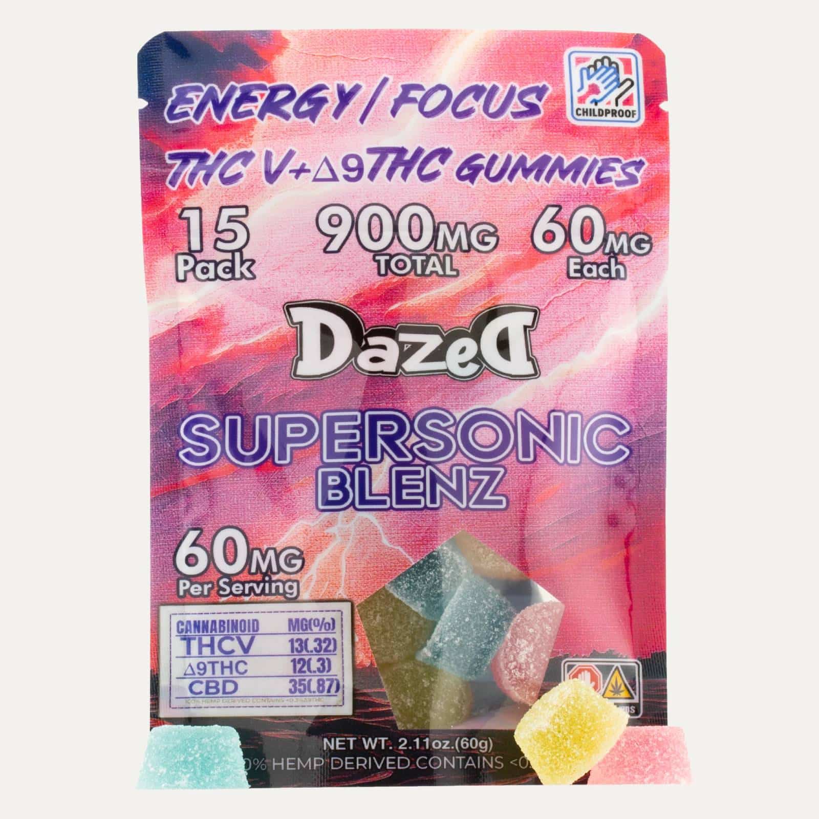 Buy Dazed Supersonic Blenz Gummies 60mg 15pc Online