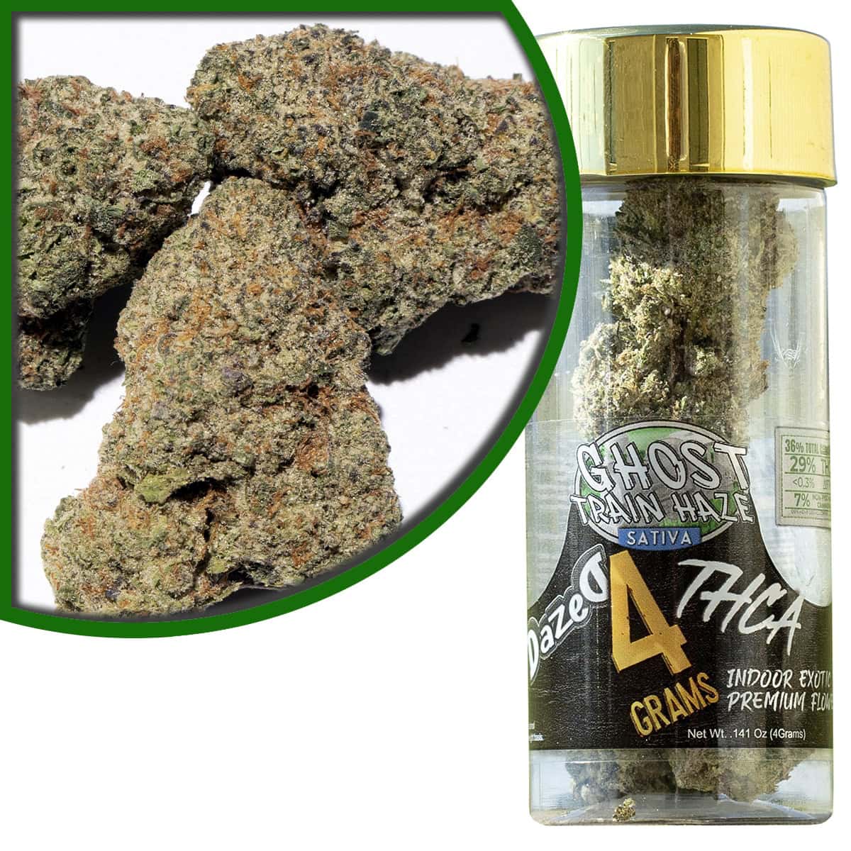 Dazed THCa Premium Indoor-Blüten 4g - Ghost Train Haze online kaufen