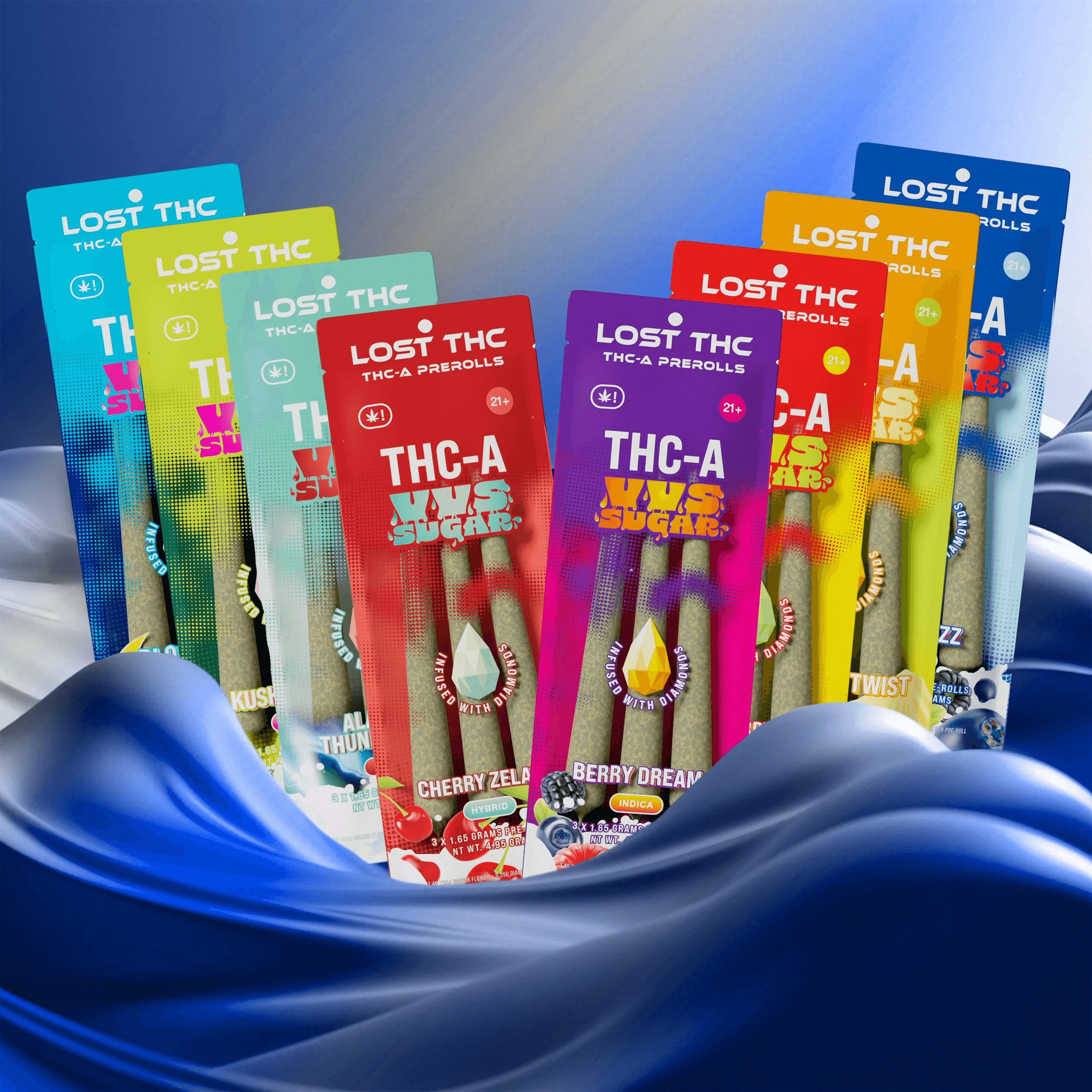 Lost THC THCa VVS Sugar Diamond Infused Pre-Rolls (3er-Pack) online kaufen