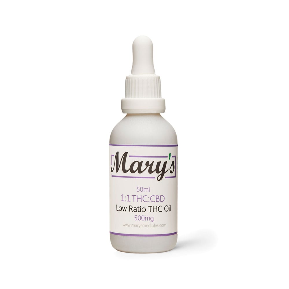 Kaufen Sie online eine THC-Tinktur mit niedrigem Verhältnis 1:1 (500 mg THC/500 mg CBD).