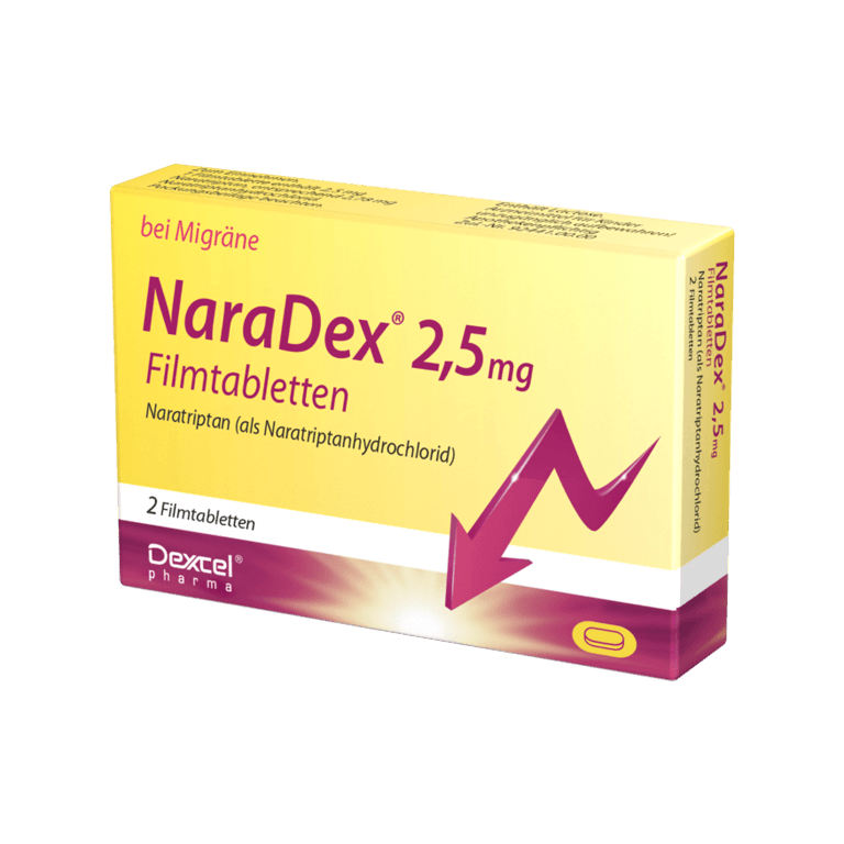 Buy NaraDex 2.5 mg for migraines, 2 tablets Online