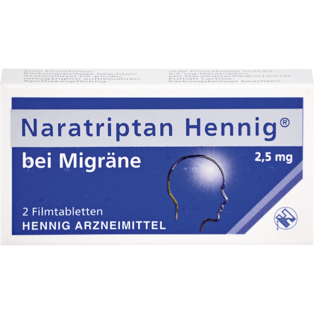 Buy Naratriptan Hennig 2.5 mg film-coated tablets, 2 pcs. Tablets online