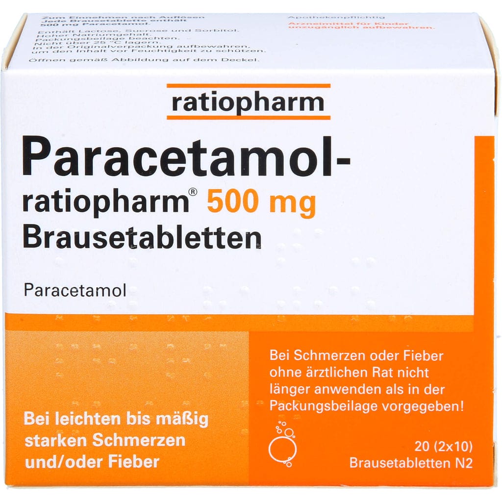 Paracetamol-ratiopharm 500 mg Brausetabletten, 20 Stück, online kaufen