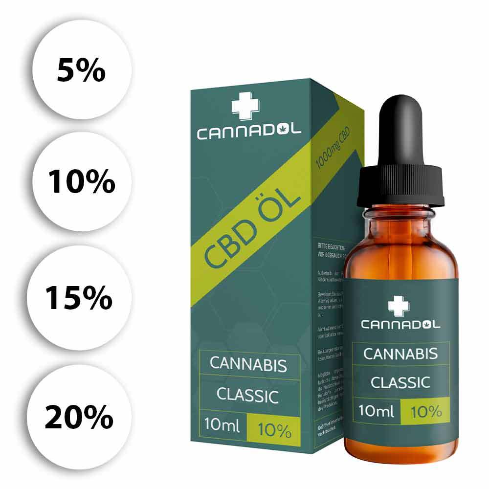 Cannadol 10ml CBD Öl Classic- Bio & Vegan 5% - 10% - 15% - 20%