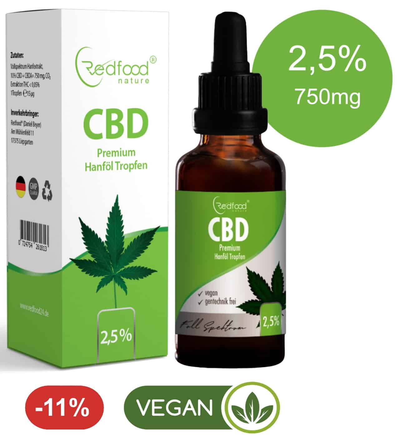 CBD ÖL 2,5 % Vollspektrum Hanf Öl 30ml online zu verkaufen