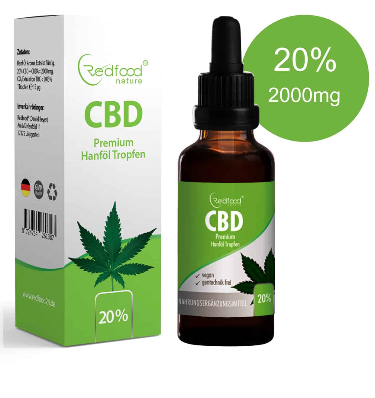 CBD ÖL 20 % Vollspektrum Hanf Öl 10ml