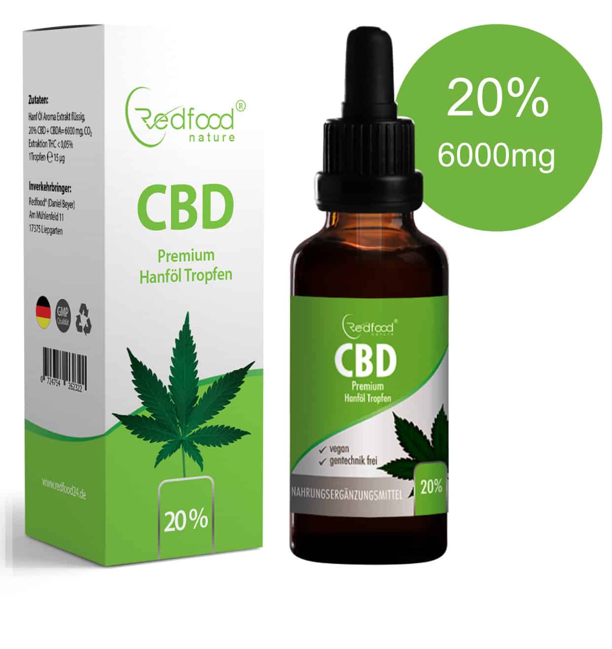 CBD ÖL 20 % Vollspektrum Hanf Öl 30ml Online Kaufen