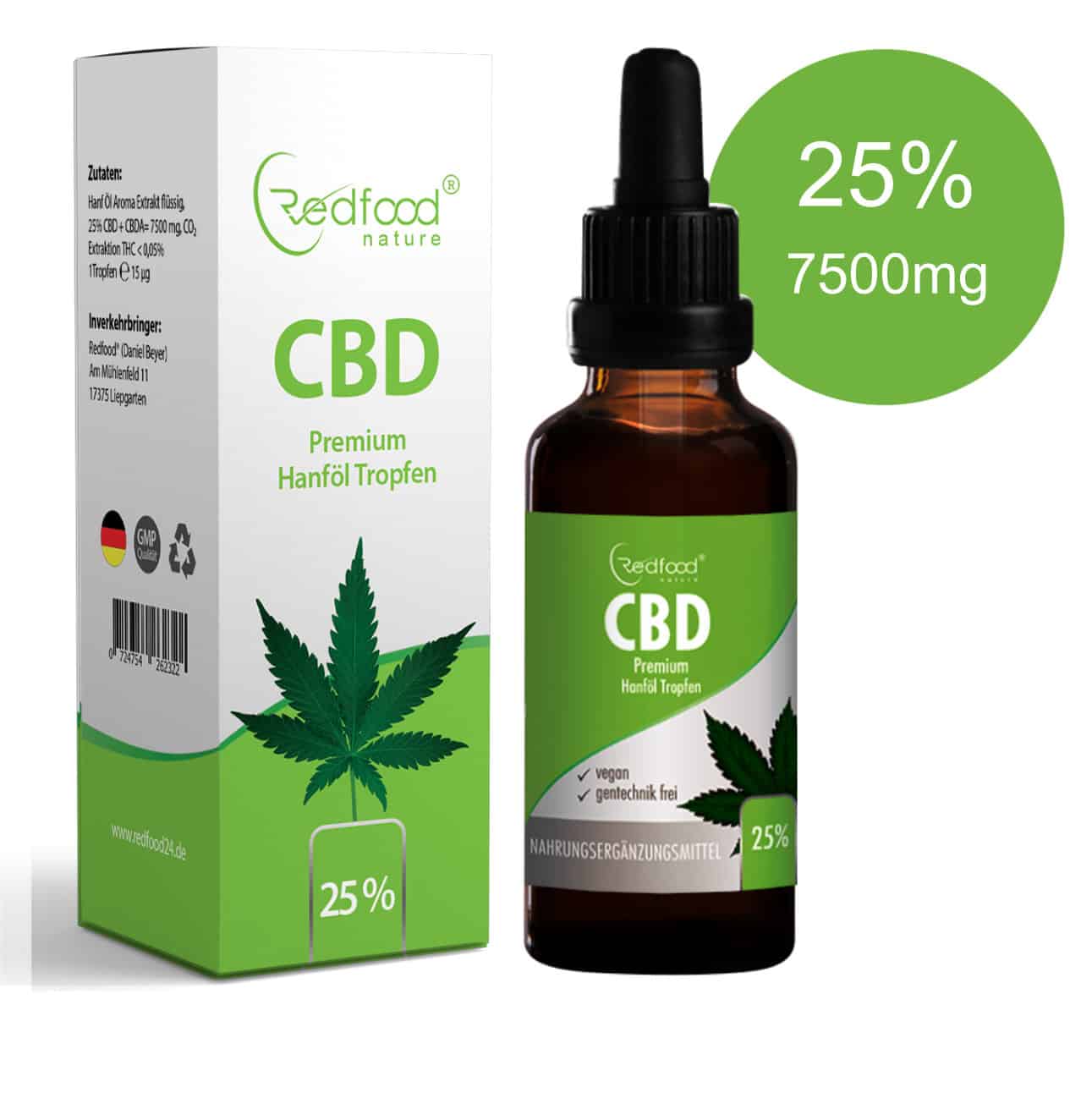 CBD ÖL 25 % Vollspektrum Hanf Öl 30ml