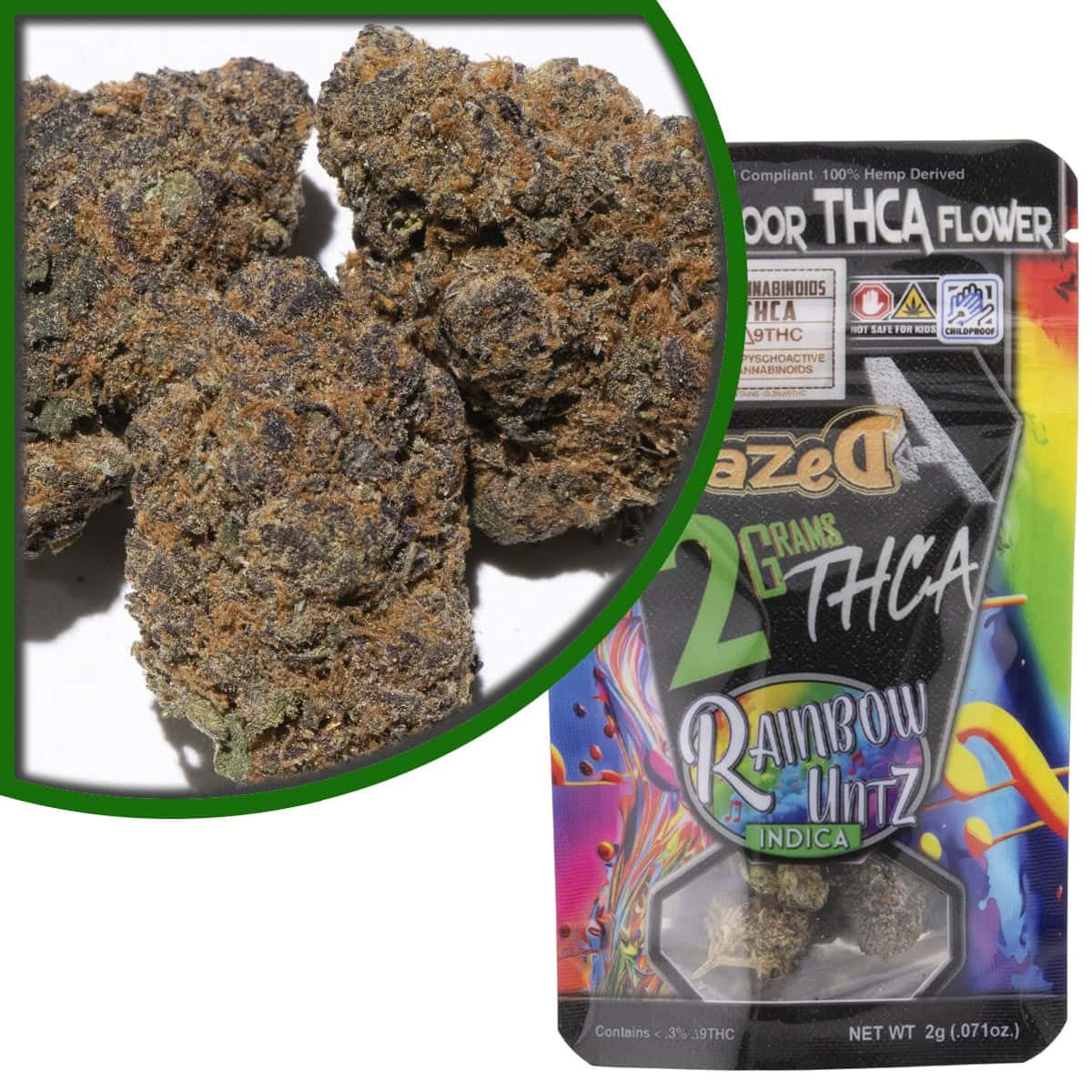 Dazed THCa Exotic Indoor Flower 2g - Rainbow Runtz for sale online