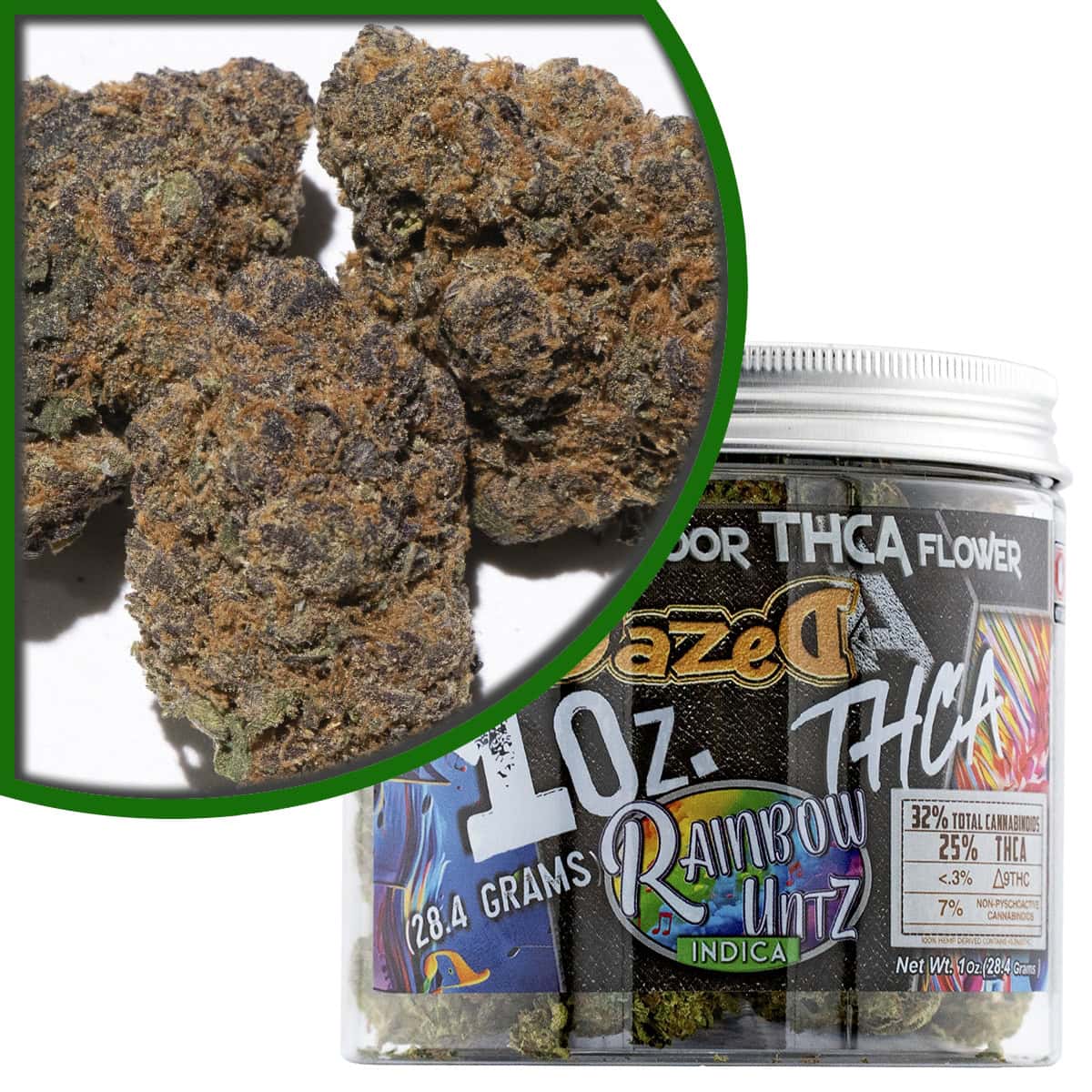 Dazed THCa Premium Indoor Flower 1oz - Rainbow Runtz online kaufen