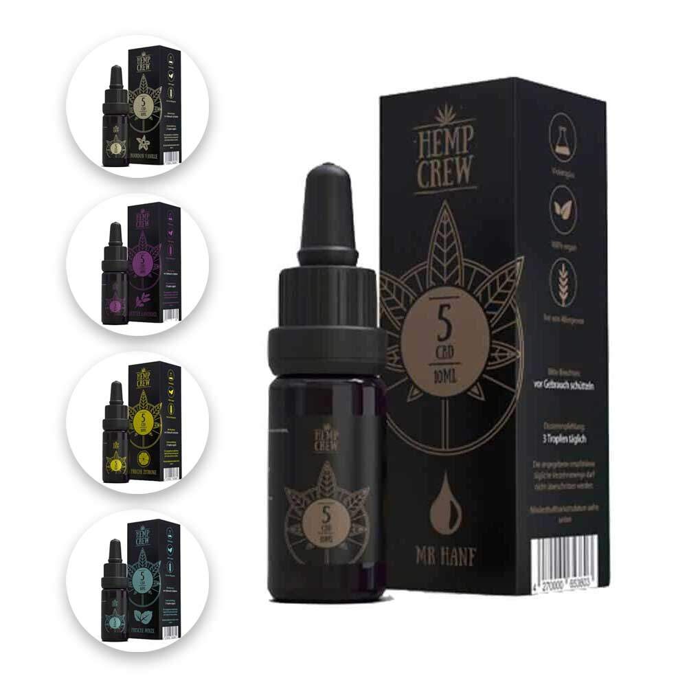 Kaufen Sie HempCrew CBD Öl 5% Hanf/ Minze/ Lavendel/ Zitrone/ Vanille 10ml online