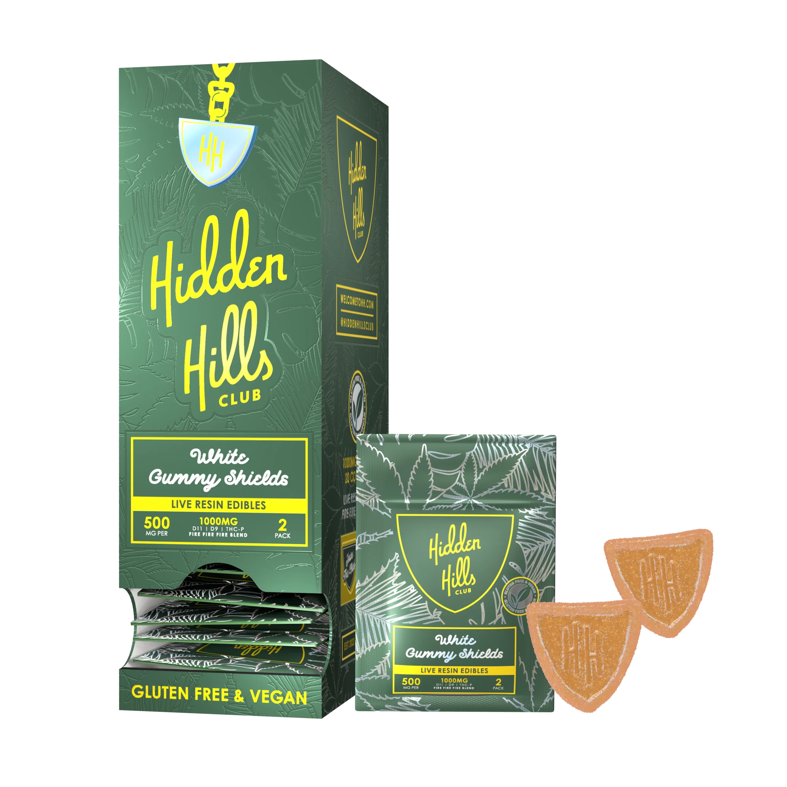 Hidden Hills Live Resin Edible Shields 1000mg 2pc for sale online