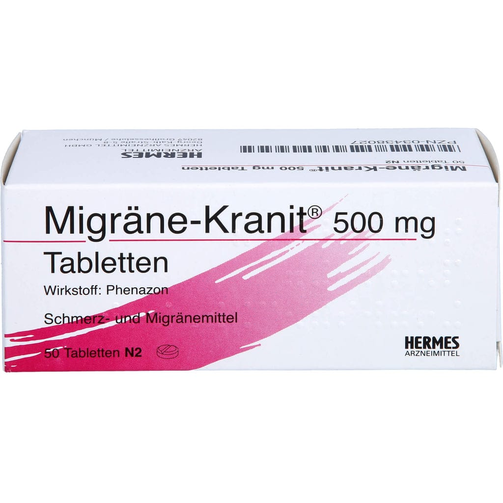 Migräne-Kranit 500 mg Tabletten, 50 Stück. Tabletten online kaufen