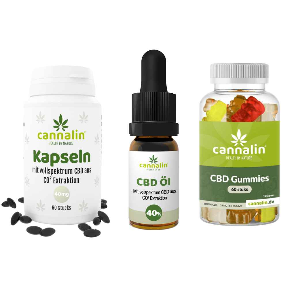 Kaufen Sie Probepaket 40% Vollspektrum + 40mg Kapseln + Gummies online