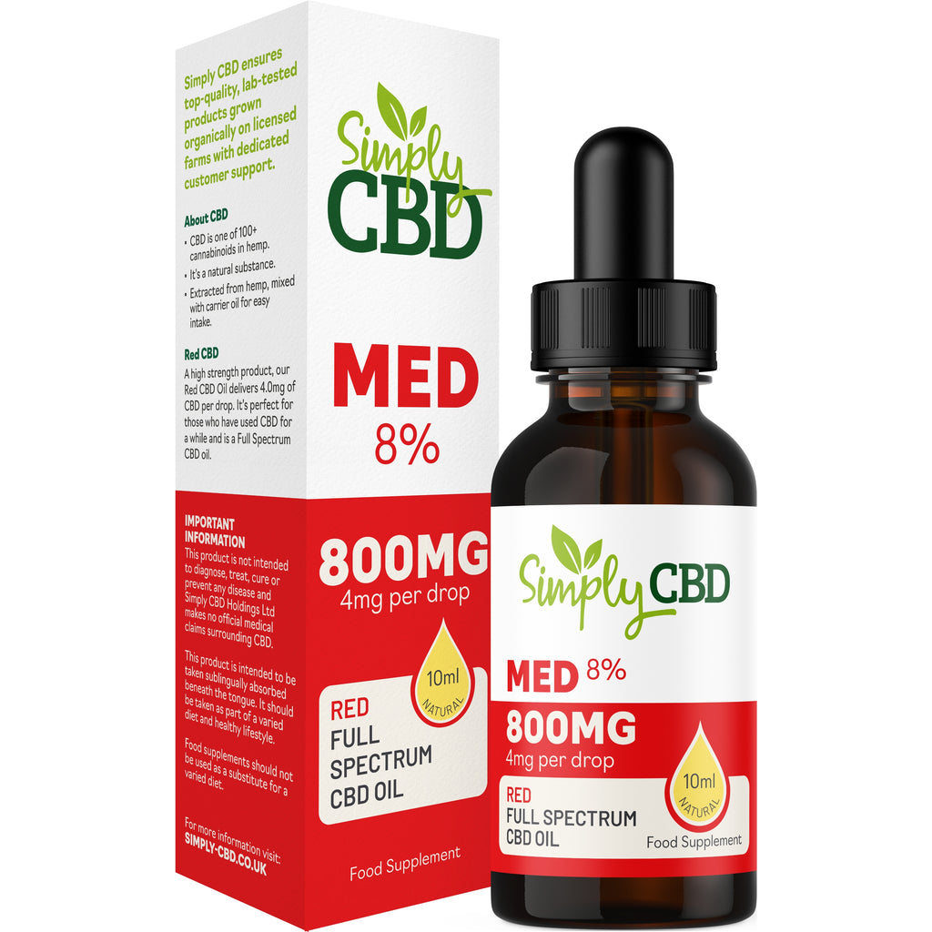 Rotes CBD-Öl mit Geschmack – 8 % Stärke (10 ml) online kaufen